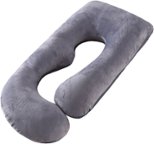 Momcozy U Shaped Cooling Fabric Pregnancy Pillow Gray MCMYZ01