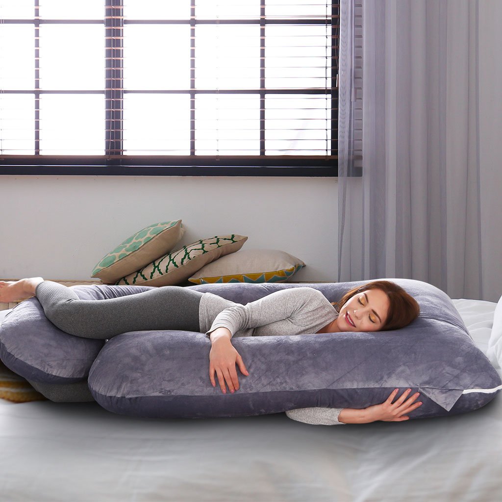 Momcozy U Shaped Cooling Fabric Pregnancy Pillow