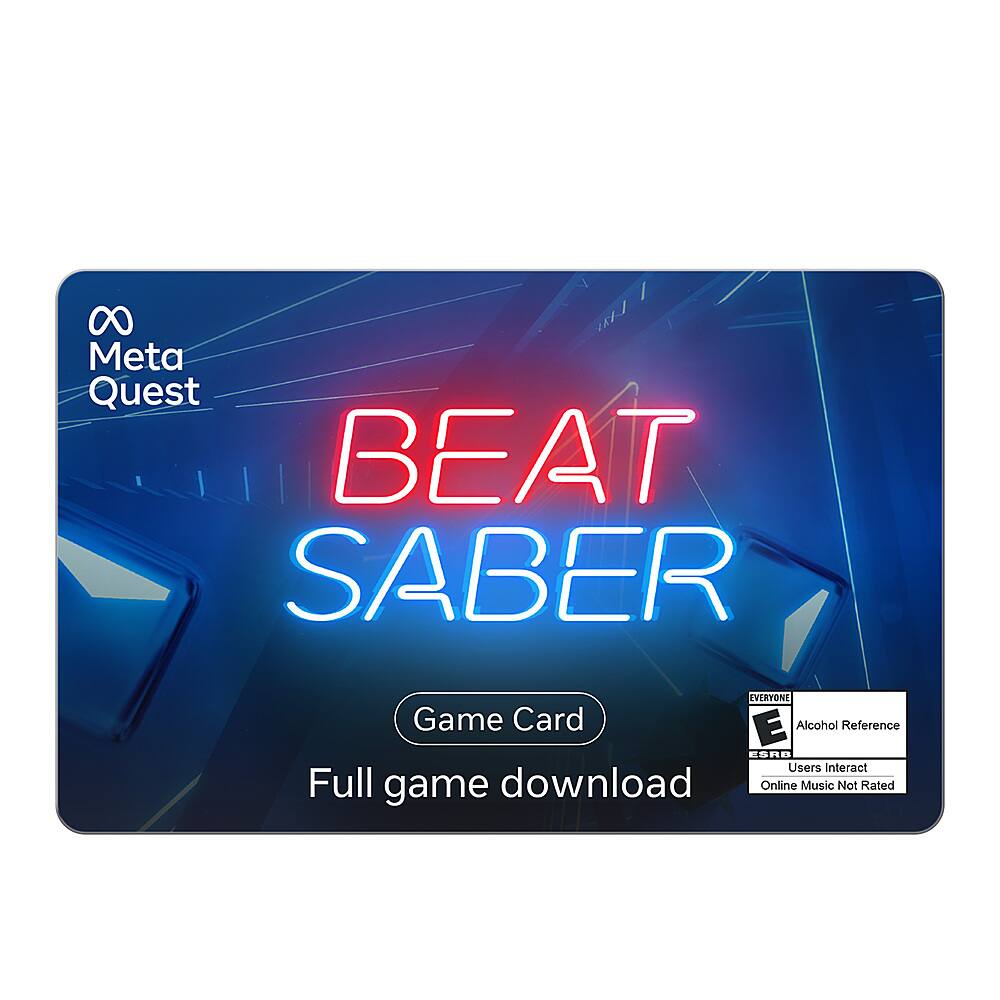 Front. Meta - Beat Saber Meta Quest $29.99 Gift Card.