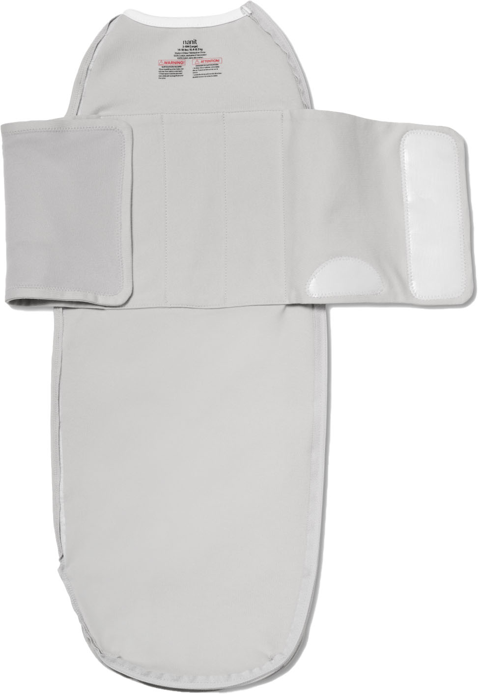 Angle View: Nanit Breathingwear Swaddle - 3-6M - Pebble Grey - Gray