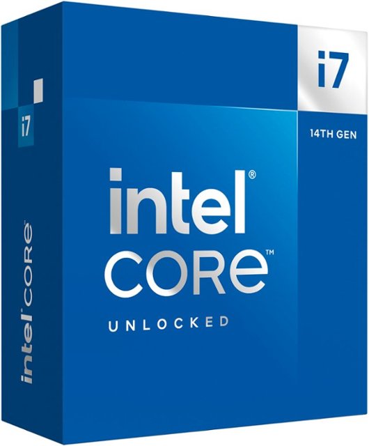 Front. Intel - Core i7-14700K 14th Gen 20-Core 28-Thread - 4.3GHz (5.6GHz Turbo) Socket LGA 1700 Unlocked Desktop Processor - Multi.