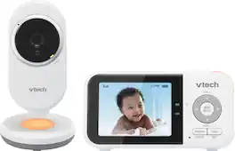 VTech - 2.8” Digital Video Baby Monitor with Night Light - White