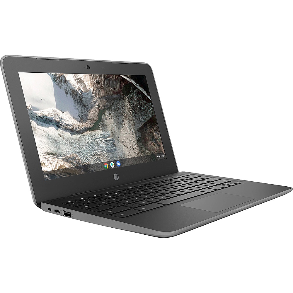 Angle View: HP Chromebook x360 11 G2 Laptop, Celeron N4100 1.1GHz, 4GB, 32GB SSD, 11.6" HD, Chrome OS, CAM, TOUCH, A GRADE - Gray