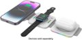 Front Zoom. INTELLI - Foldable 3-in-1 Wireless Charger with Magnetic Phone, Watch, and Headphone Charging - White.