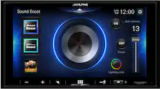 Front. Alpine - 7" Android Auto and Apple CarPlay Bluetooth Digital Media Receiver - Black.