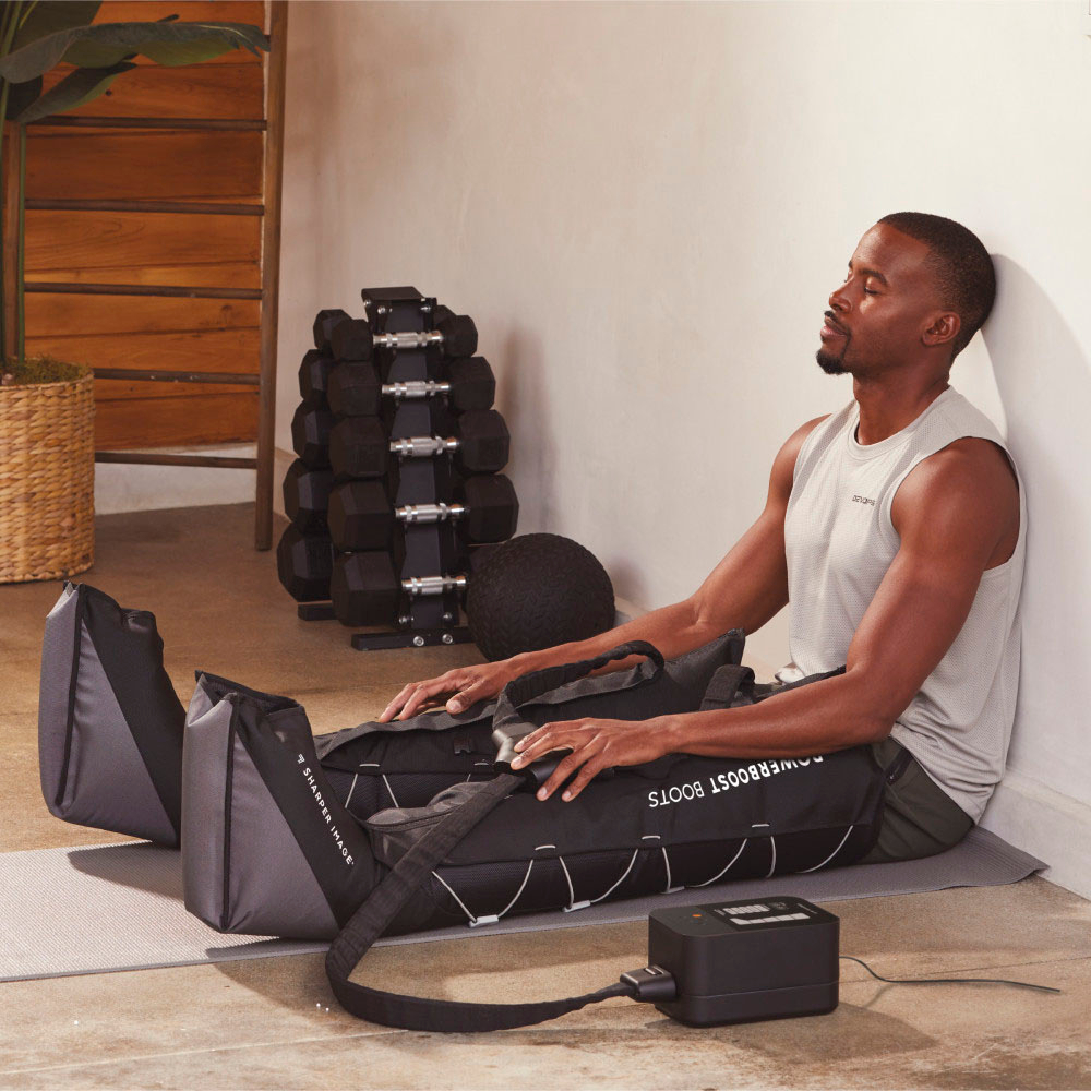 Sharper Image Powerboost Boots, Air Compression Leg Massager Black 1017189  - Best Buy
