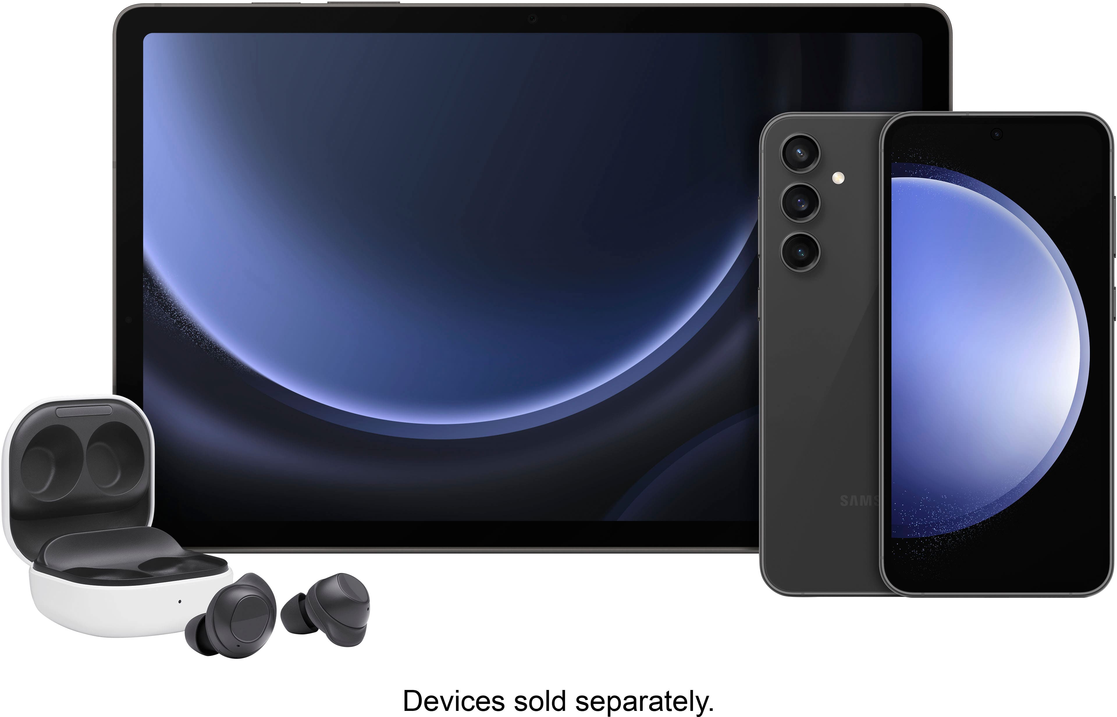 Alt View 18. Samsung - Galaxy Buds FE Wireless Earbud Headphones - White.