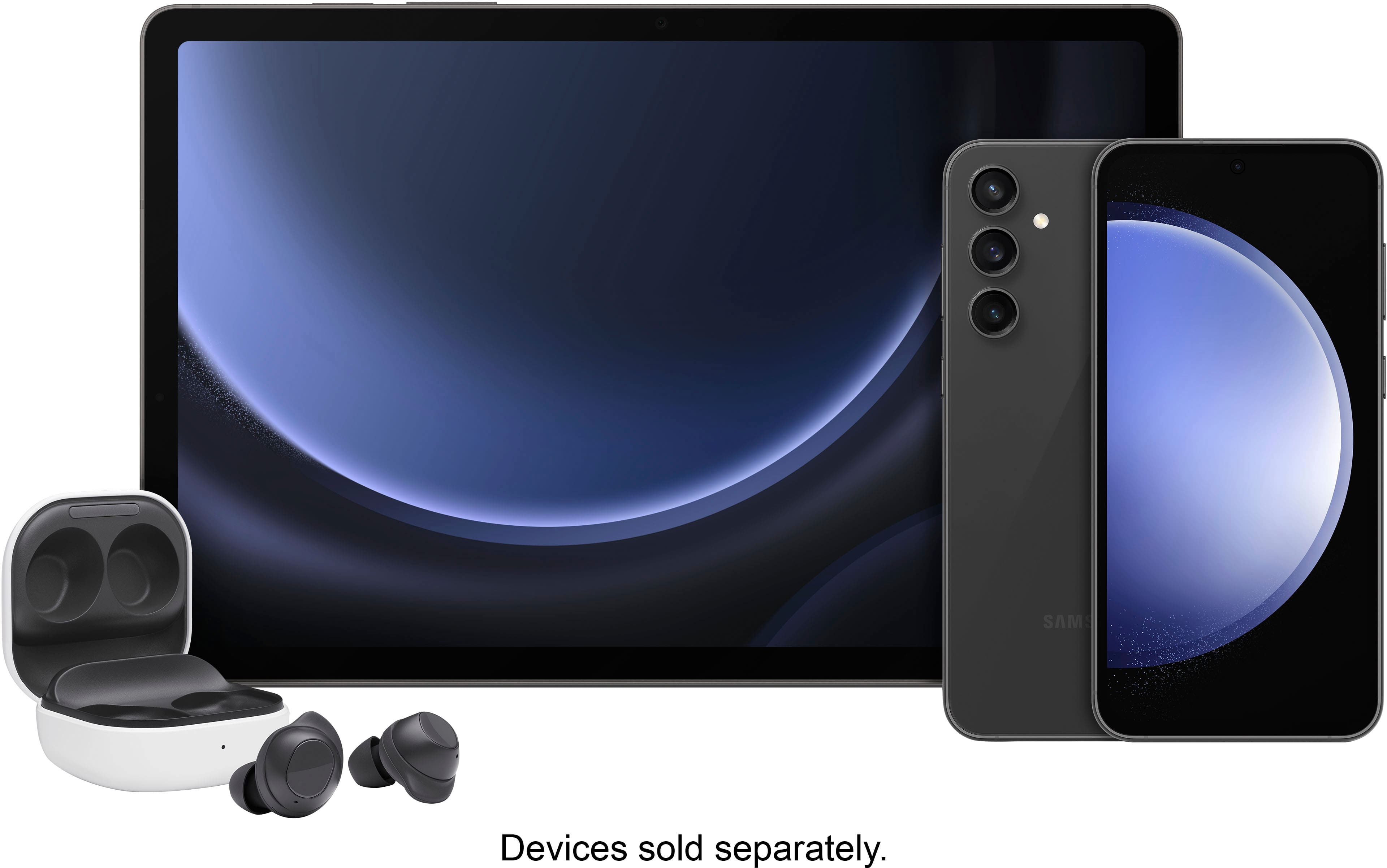 Alt View 18. Samsung - Galaxy Buds FE Wireless Earbud Headphones - Graphite.