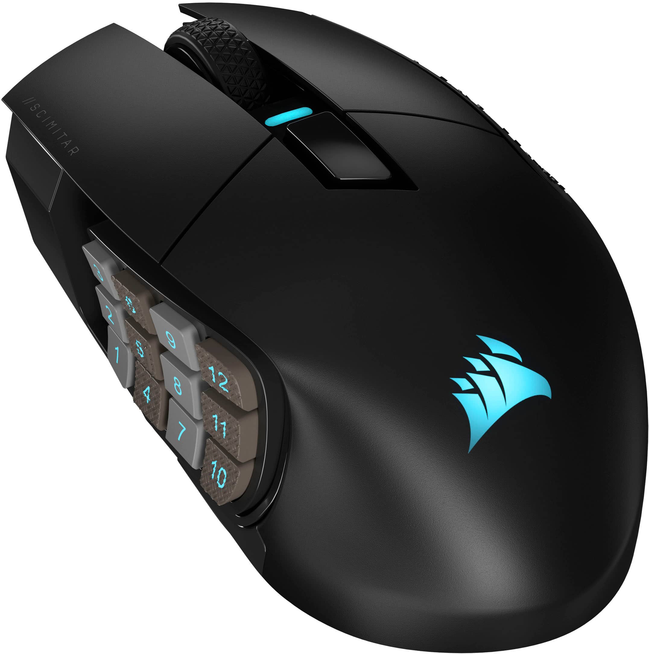 CORSAIR - Scimitar Elite Wireless Optical Gaming Mouse with 16 Programmable Buttons - Wireless - Black - Front_Zoom