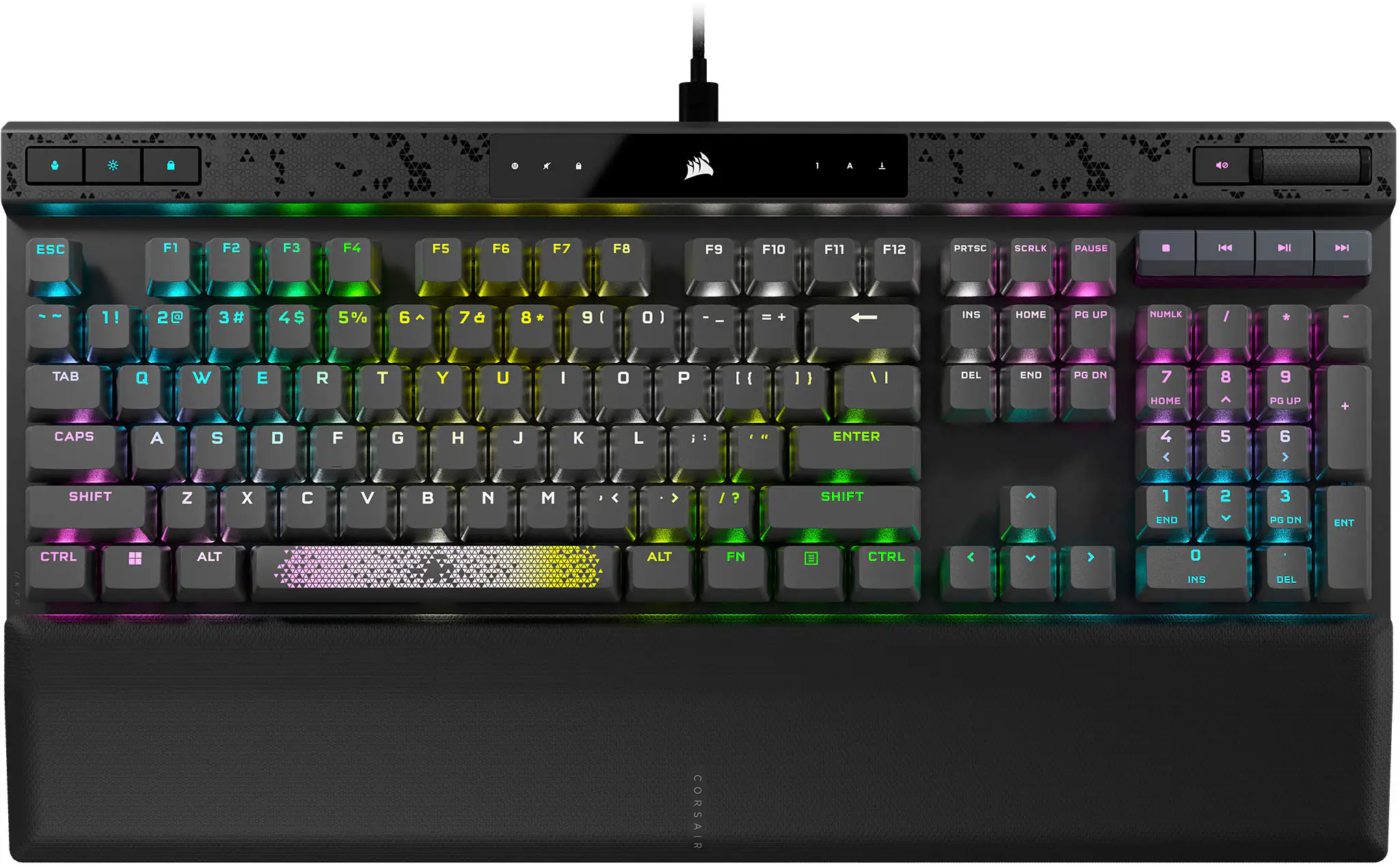 CORSAIR - K70 MAX RGB Magnetic-Mechanical Gaming Keyboard with PBT Double-Shot Keycaps - Steel Gray