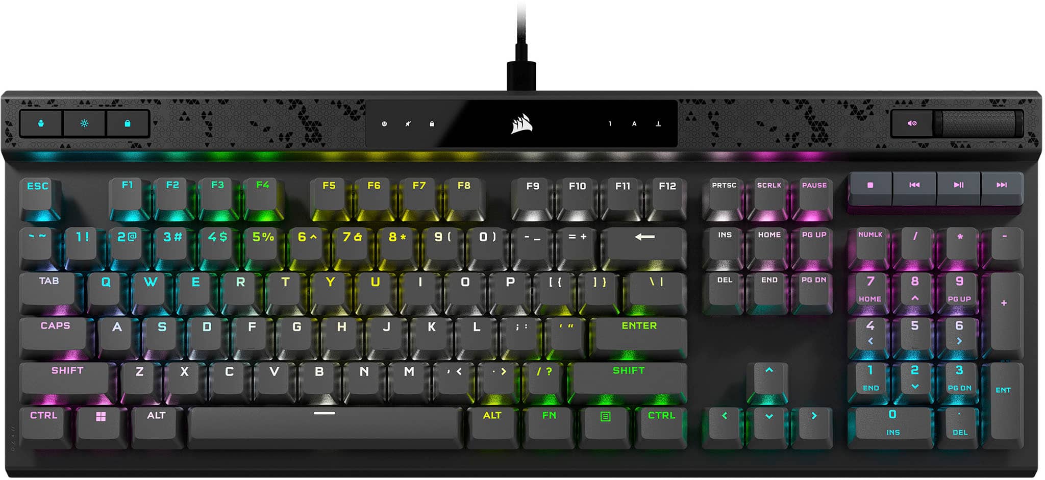 Alt View 11. CORSAIR - K70 MAX RGB Magnetic-Mechanical Gaming Keyboard with PBT Double-Shot Keycaps - Steel Gray.