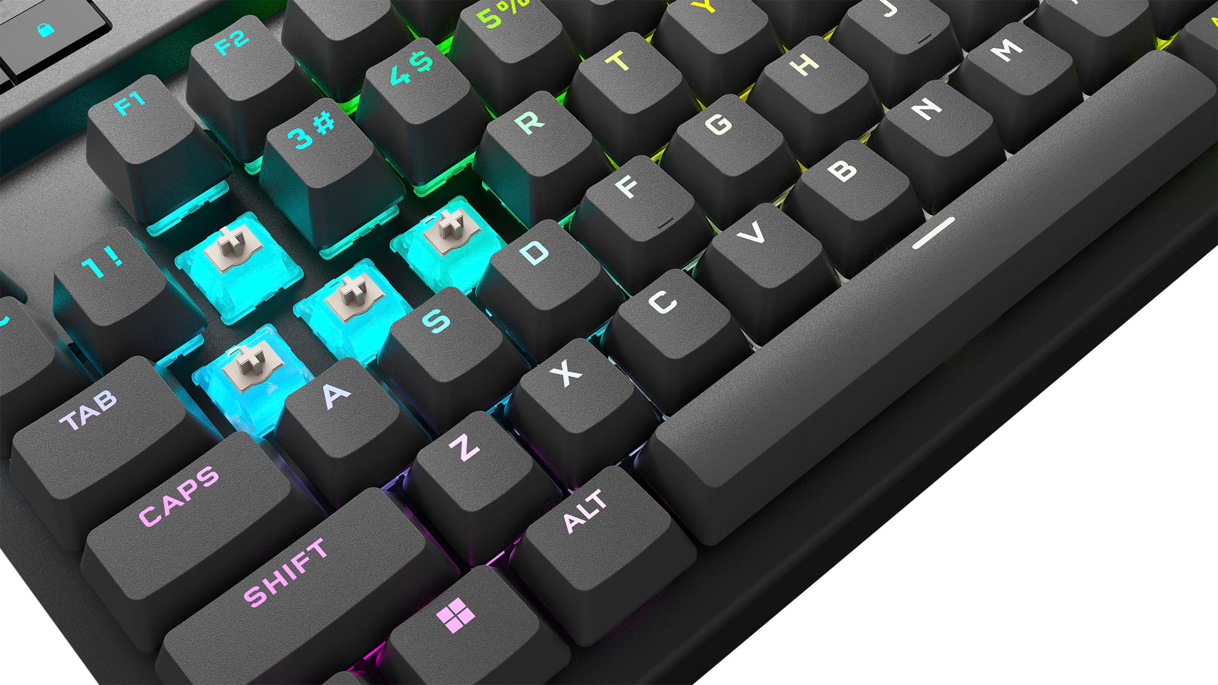 Alt View 12. CORSAIR - K70 MAX RGB Magnetic-Mechanical Gaming Keyboard with PBT Double-Shot Keycaps - Steel Gray.