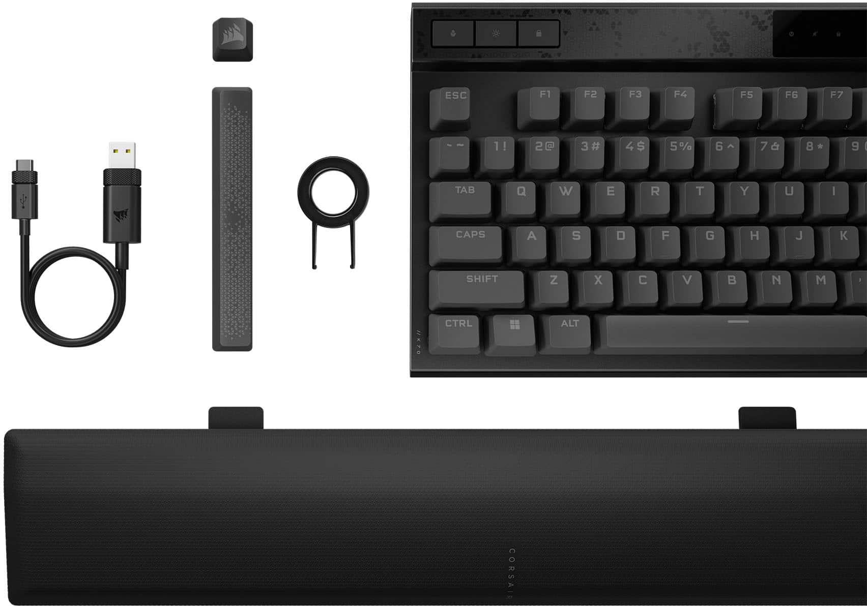 Alt View 15. CORSAIR - K70 MAX RGB Magnetic-Mechanical Gaming Keyboard with PBT Double-Shot Keycaps - Steel Gray.