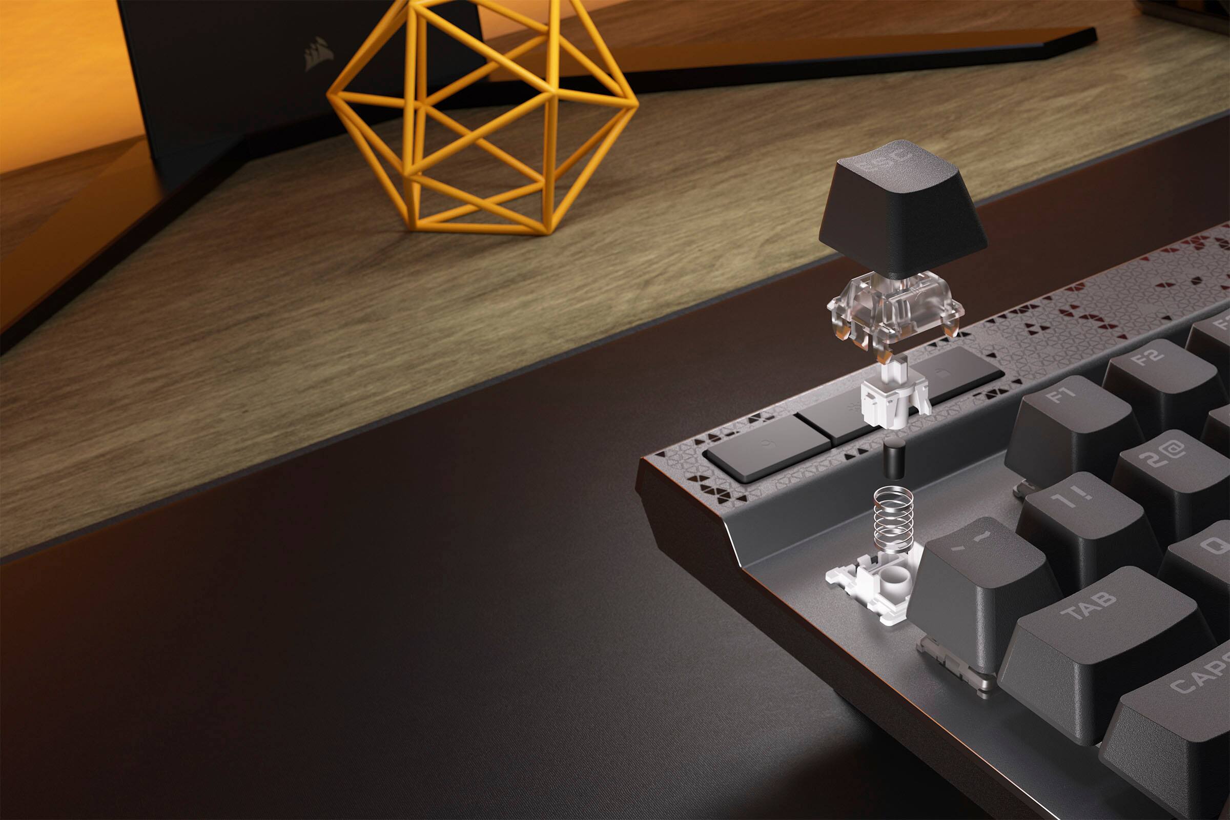 Alt View 18. CORSAIR - K70 MAX RGB Magnetic-Mechanical Gaming Keyboard with PBT Double-Shot Keycaps - Steel Gray.