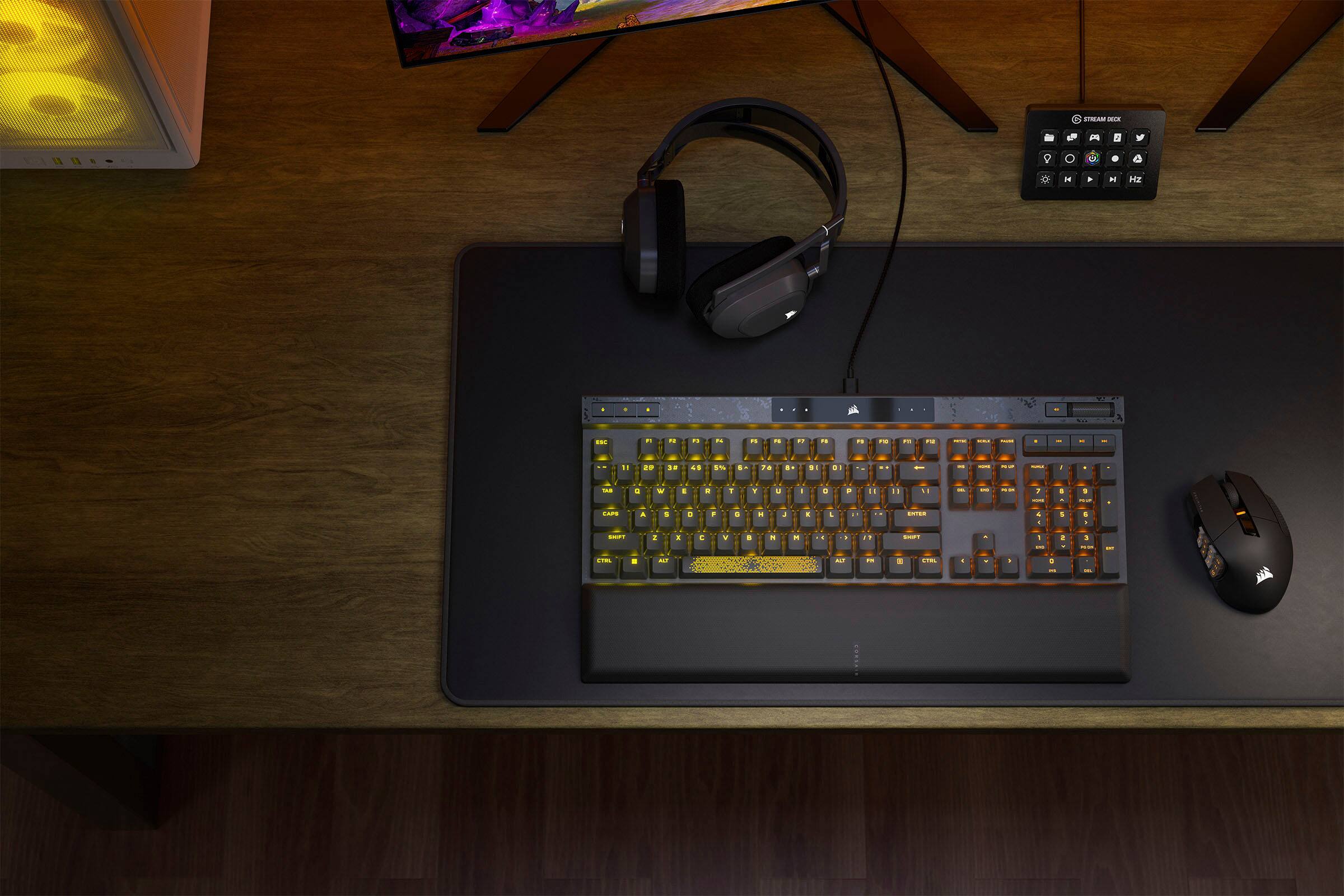 Alt View 19. CORSAIR - K70 MAX RGB Magnetic-Mechanical Gaming Keyboard with PBT Double-Shot Keycaps - Steel Gray.