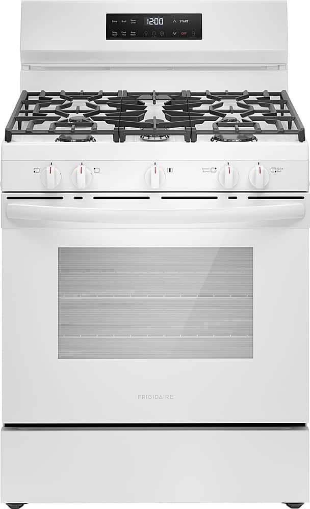 Front. Frigidaire - Frigidaire 5.1 Cu. Ft. Freestanding Gas Range with Quick Boil - White.