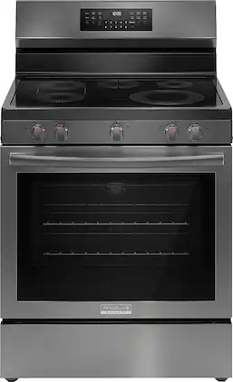 Frigidaire - Gallery 5.3 Cu. Ft. Freestanding Electric Total Convection Range with No Preheat and Air Fry - Black Stainless Steel