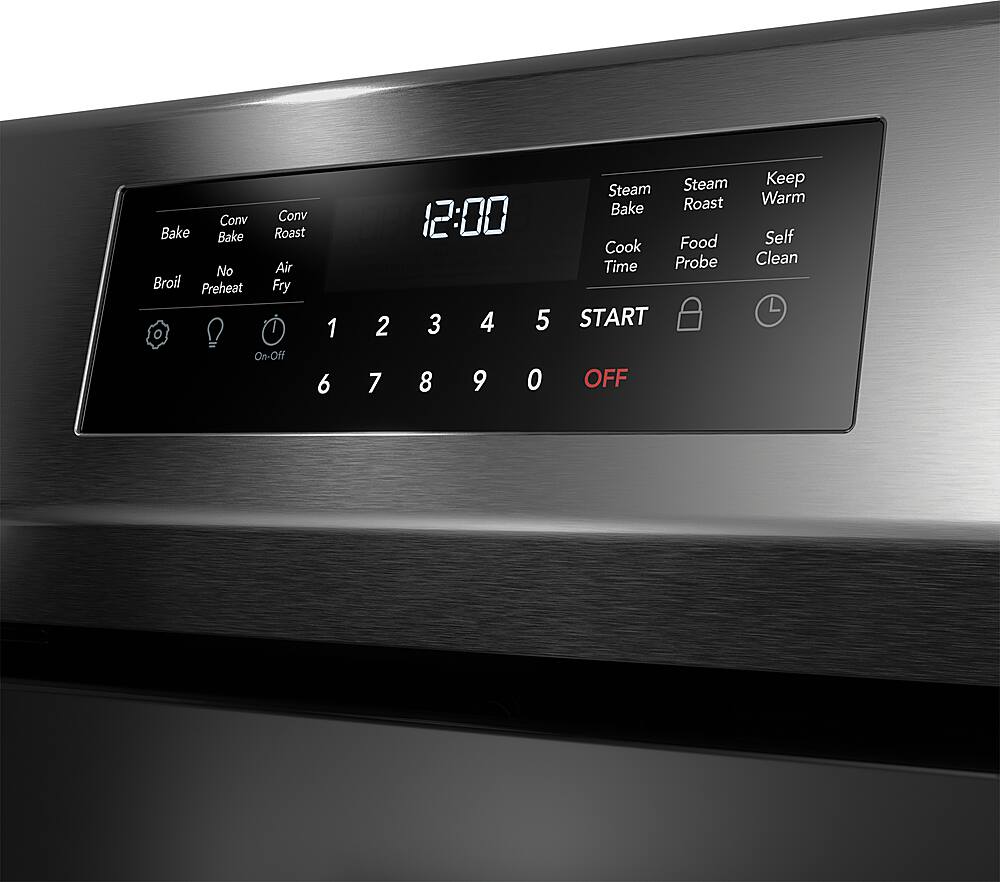 Alt View 12. Frigidaire - Gallery 5.3 Cu. Ft. Freestanding Electric Total Convection Range - Black Stainless Steel.