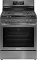 Frigidaire - Gallery 30 in. wide 5 burners 5.1 Cu. Ft. Freestanding Gas Total Convection Range with Self Cleaning - Black Stainless Steel