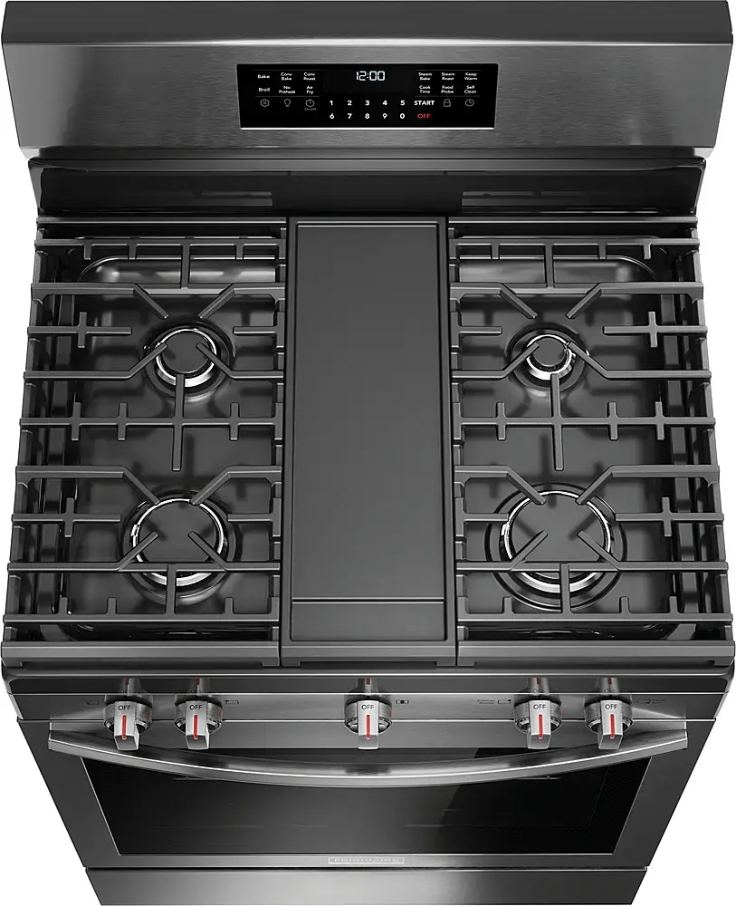 Alt View 11. Frigidaire - Gallery 5.1 Cu. Ft. Freestanding Gas Total Convection Range with Self Cleaning - Black Stainless Steel.