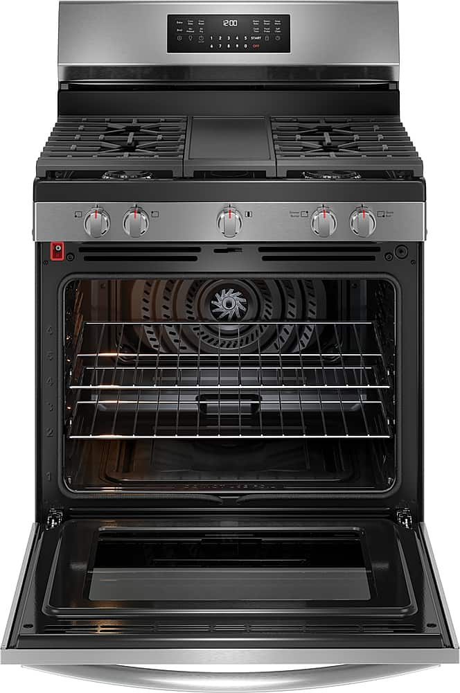Alt View 1. Frigidaire - Gallery 5.1 Cu. Ft. Freestanding Gas Total Convection Range with Self Cleaning - Stainless Steel.