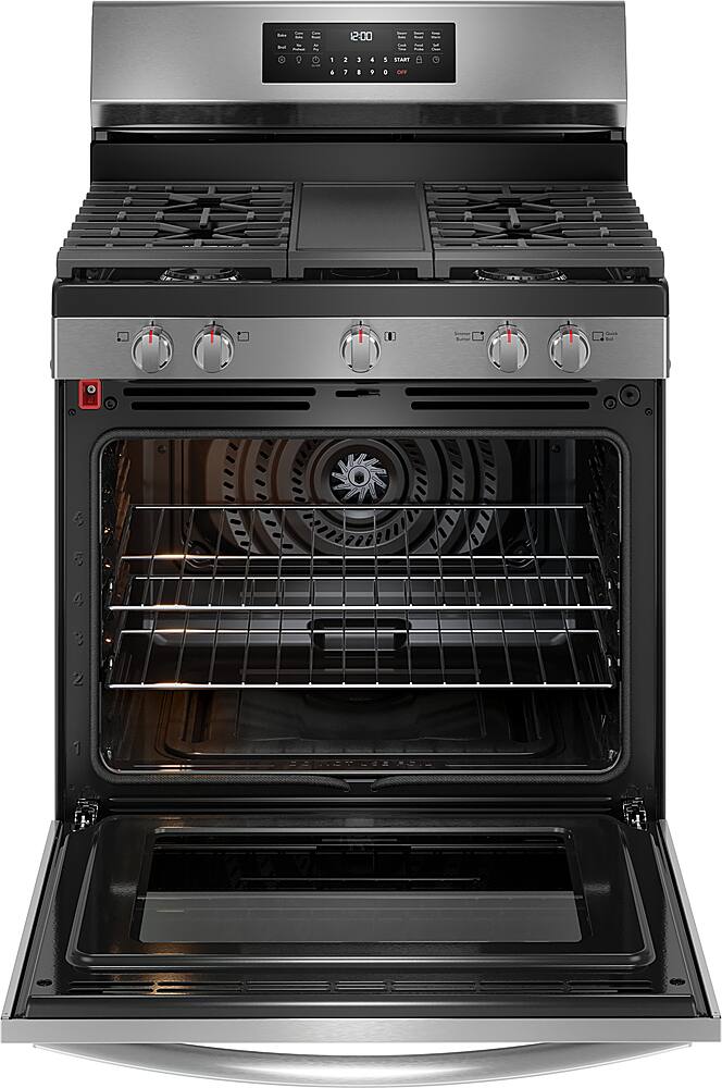 Alt View 1. Frigidaire - Gallery 5.1 Cu. Ft. Freestanding Gas Total Convection Range with Self Cleaning - Stainless Steel.