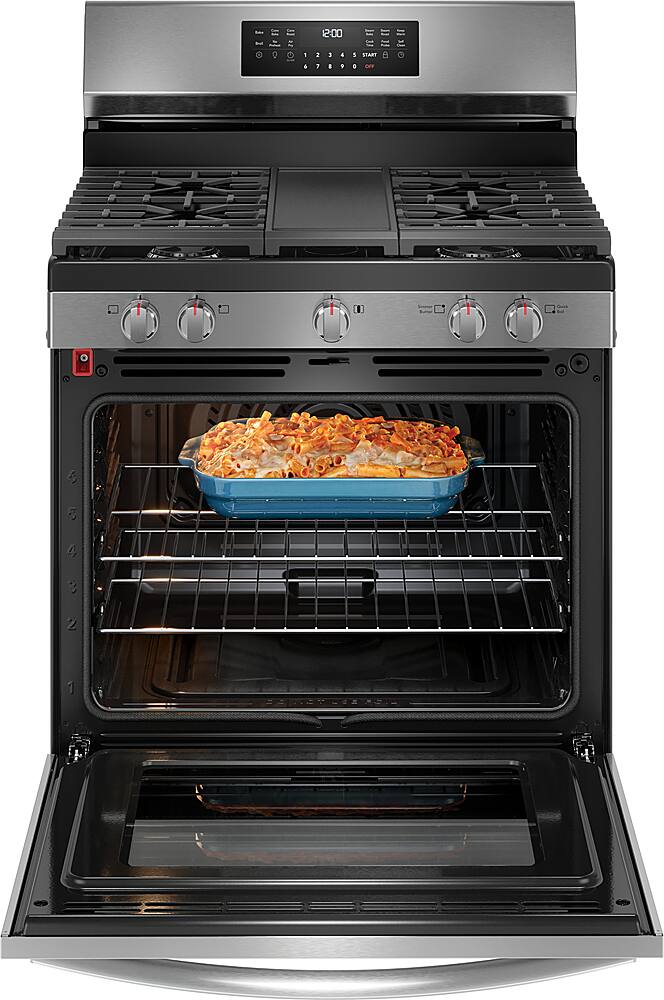 Alt View 2. Frigidaire - Gallery 5.1 Cu. Ft. Freestanding Gas Total Convection Range with Self Cleaning - Stainless Steel.