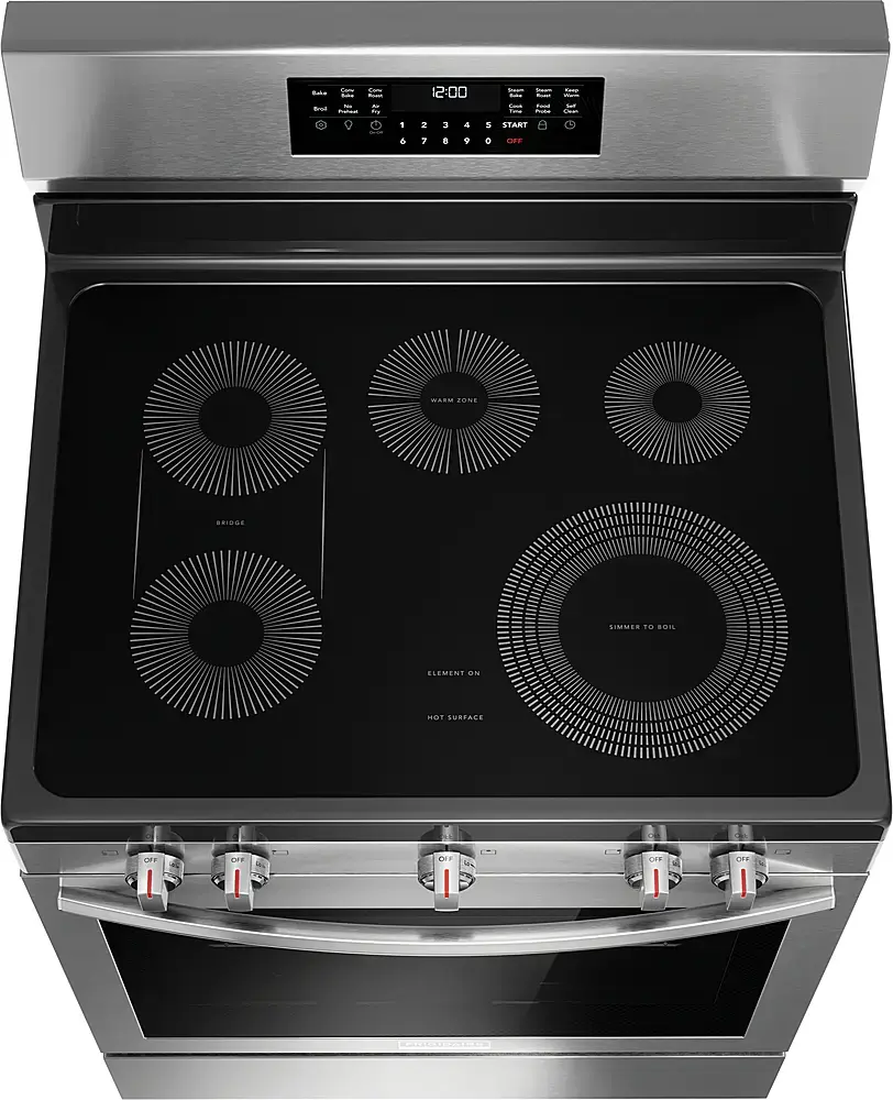 Alt View 11. Frigidaire - Gallery 5.3 Cu. Ft. Freestanding Electric Total Convection Range - Stainless Steel.