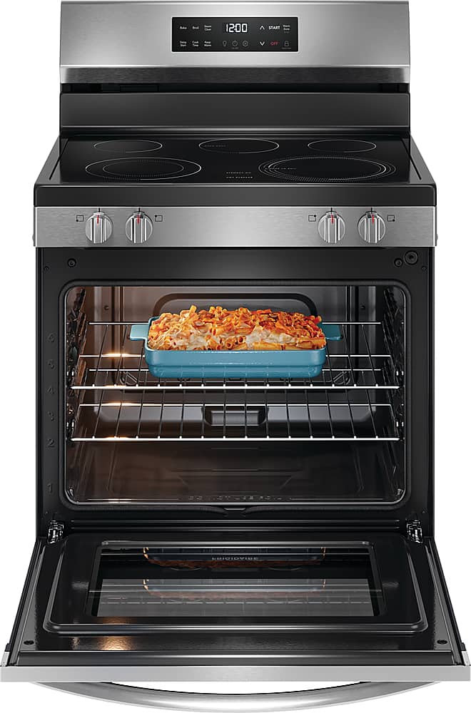 Alt View 2. Frigidaire - Frigidaire 5.3 Cu. Ft. Freestanding Electric Range with EvenTemp - Stainless Steel.