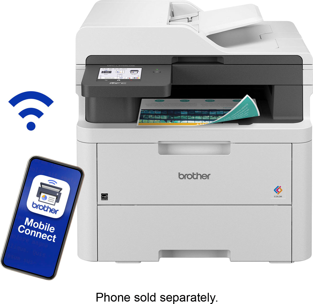 Brother DCP-L3550CDW Wireless Three-in-One Colour Laser Printer, Grey, £329.99