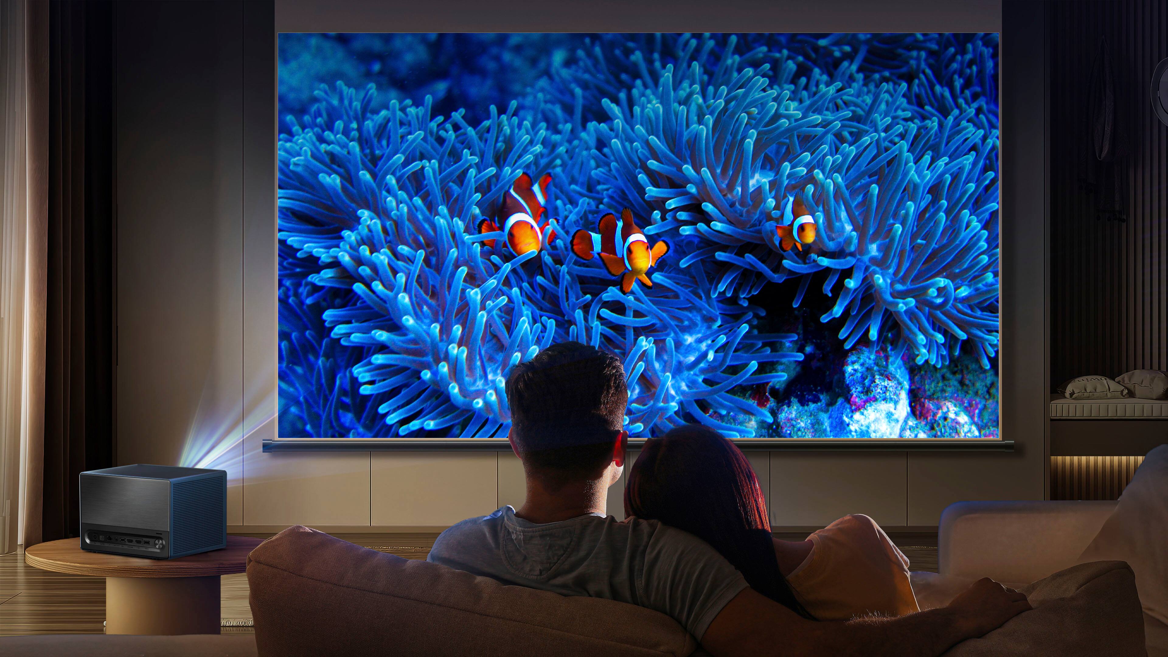 Alt View 12. Hisense - C1 Portable Laser Short Throw Mini Projector, Variable Screen Size  65"~300", 4K UHD, 1600 Lumens, Dolby Vision & Atmos - Prussian blue.