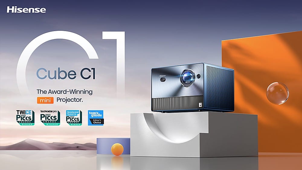 Alt View 15. Hisense - C1 Portable Laser Short Throw Mini Projector, Variable Screen Size 65"~300", 4K UHD, 1600 Lumens, Dolby Vision & Atmos - Prussian blue.