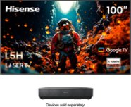 Hisense - L5H Laser TV X-Fusion UST Projector with INCLUDED 100" ALR Screen, 4K UHD, 2700 Lumens, Dolby Vision & Atmos, Google TV - Black - Front_Zoom