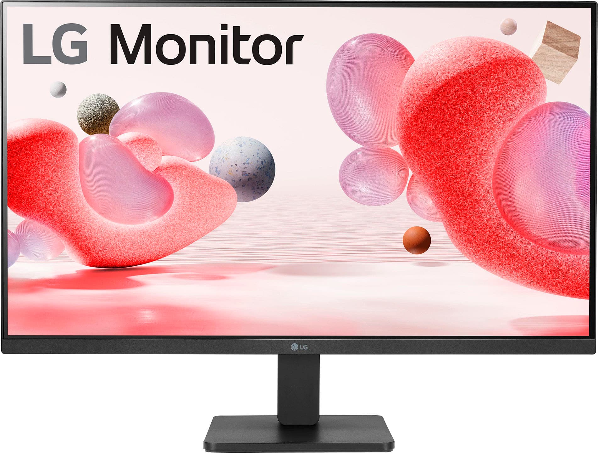Front. LG - 27" IPS 3-Side Borderless FHD 100Hz AMD 100Hz FreeSync Monitor (HDMI) - Black.
