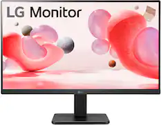 Front. LG - 24" IPS 3-Side Borderless FHD 100Hz AMD 100Hz FreeSync Monitor (HDMI) - Black.