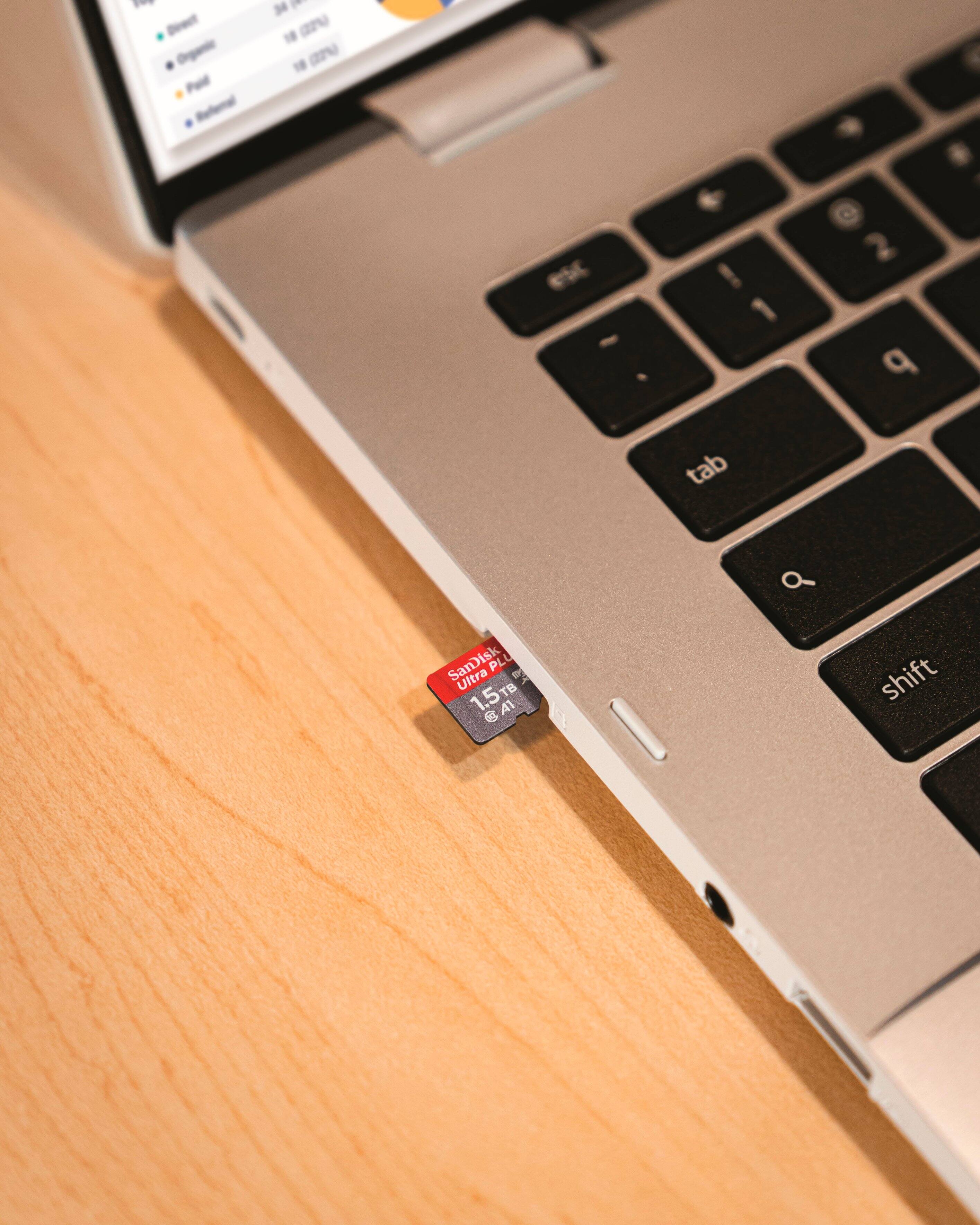 The text on the image reads:

"SanDisk PLUS Ultra 1.5TB TB A1 Q shift"

This text is likely referring to a memory card or storage device made by SanDisk, which is known for its high-capacity storage solutions. The "PLUS Ultra" suggests that the device is designed for high-performance and reliable storage. The "1.5TB" indicates that the storage capacity is 1.5 terabytes, which is a large amount of data storage. The "A1" suggests that the device is compatible with the latest iOS devices, while the "Q shift" could be a reference to the device's quick data transfer speeds.