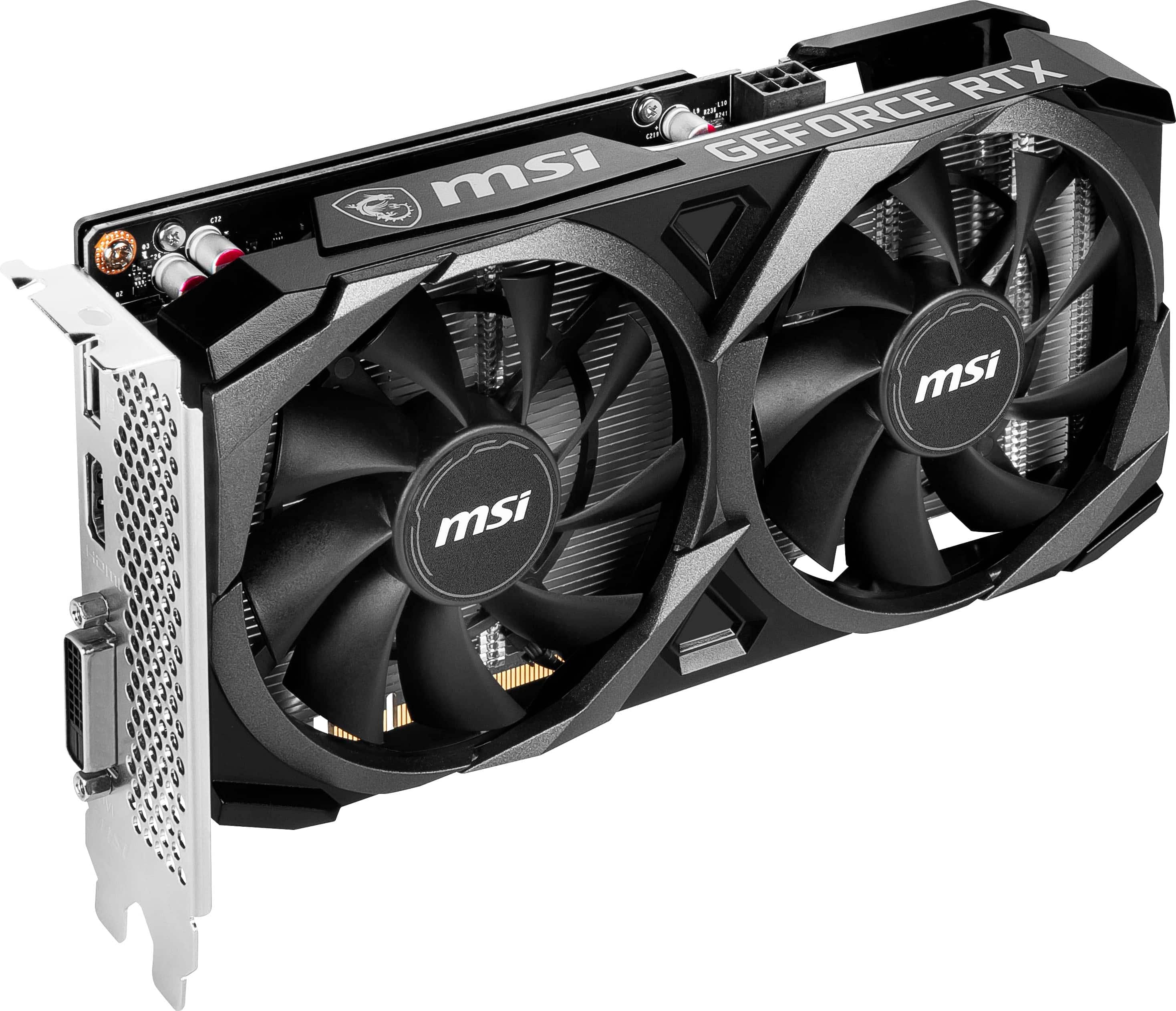 Alt View 1. MSI - NVIDIA RTX 3050 VENTUS 2X XS 8G OC - 8GB GDDR6 - PCI Express 4.0 - Graphics Card - Black.