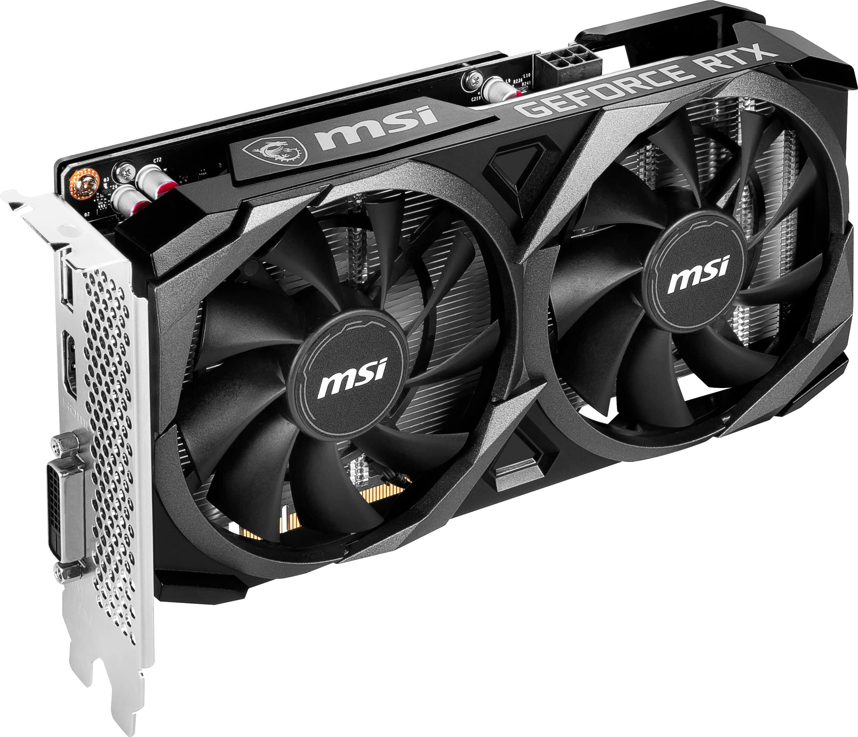 Alt View 1. MSI - NVIDIA RTX 3050 VENTUS 2X XS 8G OC - 8GB GDDR6 - PCI Express 4.0 - Graphics Card - Black.