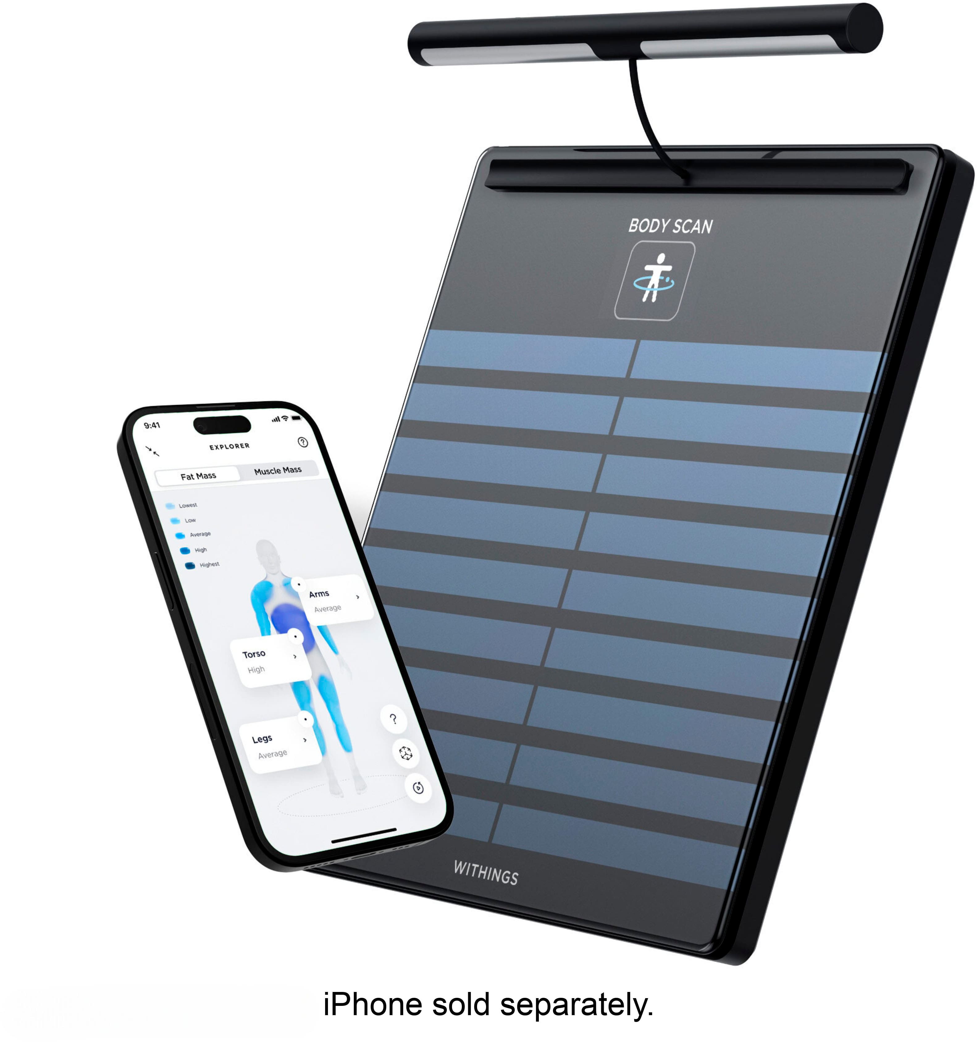 Left. Withings - Body Scan - Connected Health Station - Black.