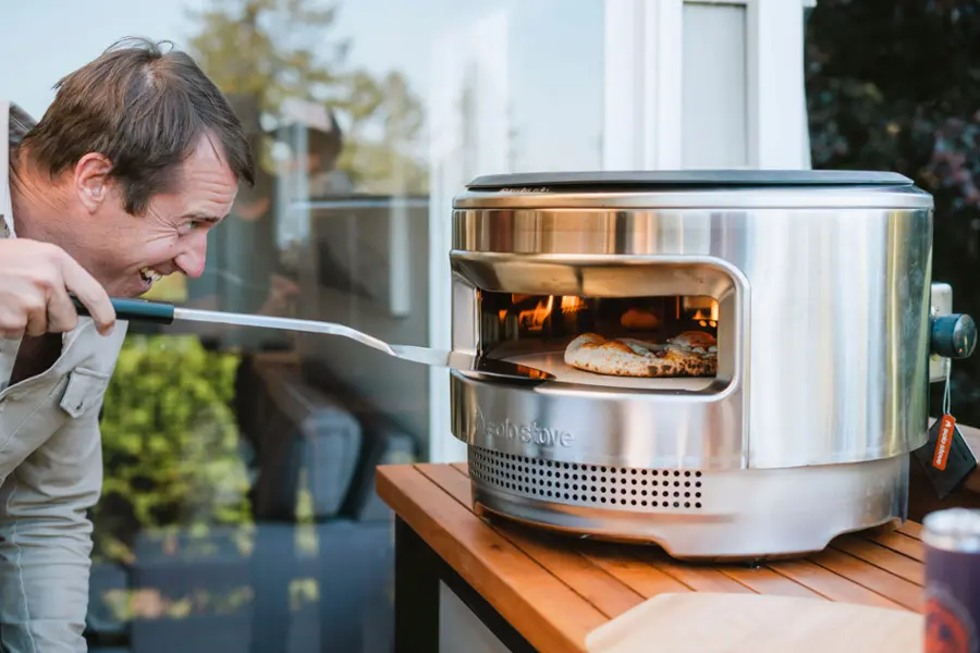 Alt View 14. Solo Stove - Pi Prime Gas Burning Pizza Oven - Silver.
