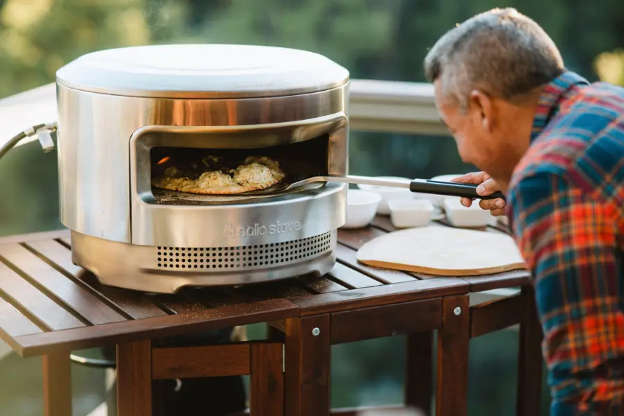 Alt View 17. Solo Stove - Pi Prime Gas Burning Pizza Oven - Silver.