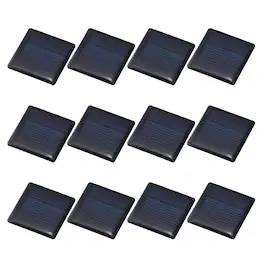 Unique Bargains - 12pcs 1.5V 0.09W 60mA Mini Solar Panels, Small Solar PV Cells for DIY Electric Toy Materials Kits - Black