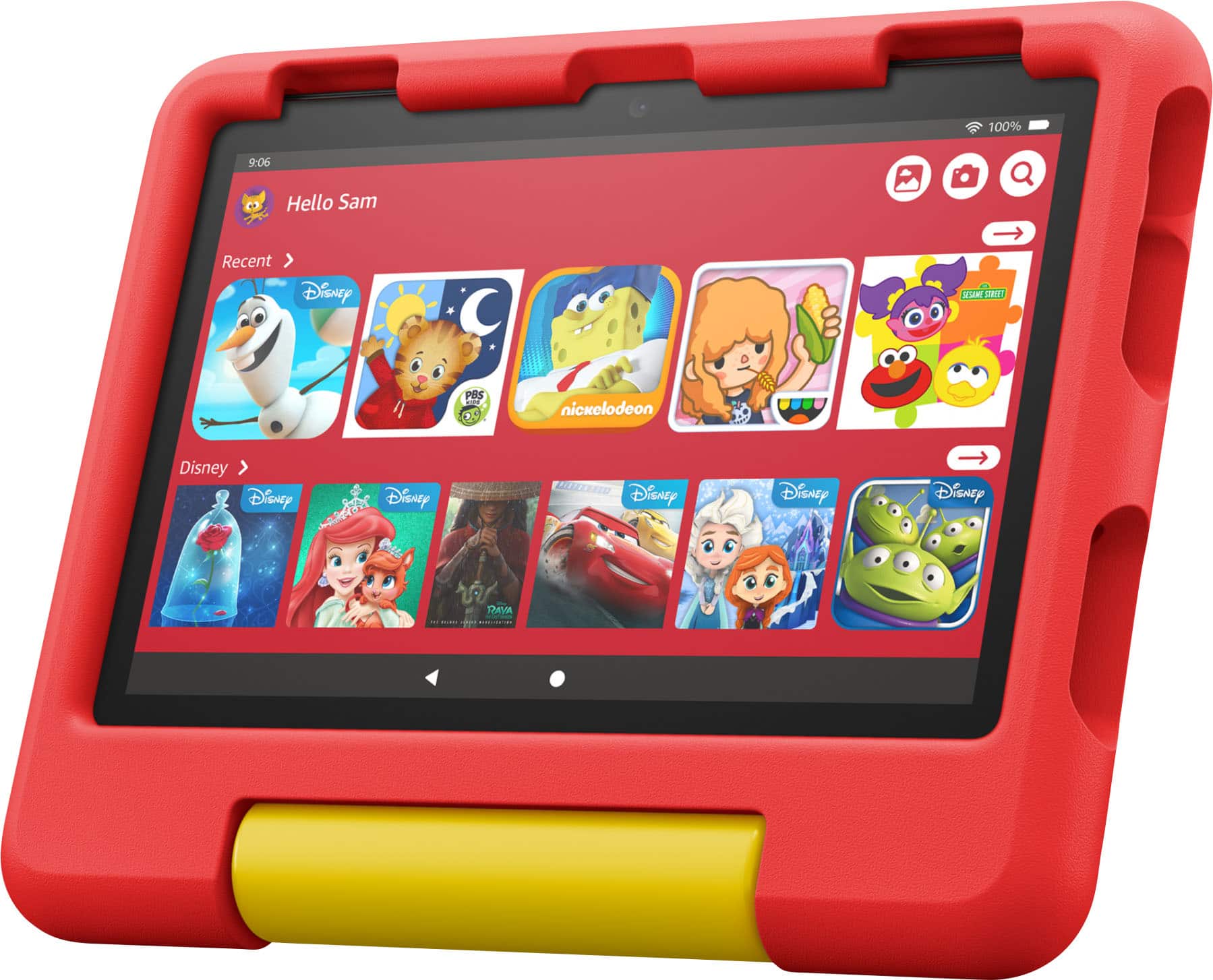 Front. Amazon - Fire HD 8 Kids – Ages 3-7 (2022) 8" HD Tablet 32 GB with Wi-Fi - Disney Mickey Mouse.