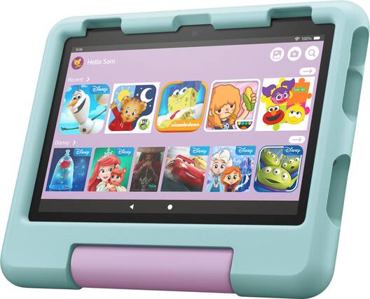 Front. Amazon - Fire HD 8 Kids – Ages 3-7 (2022) 8" HD Tablet 32 GB with Wi-Fi - Disney Princess.