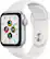 Front. Apple - Geek Squad Certified Refurbished Watch SE (GPS) 40mm Silver Aluminum Case with White Sport Band - Silver.