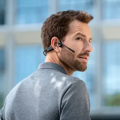 New Shokz OpenComm 2 Bluetooth Bone Conduction Headset Black C110 