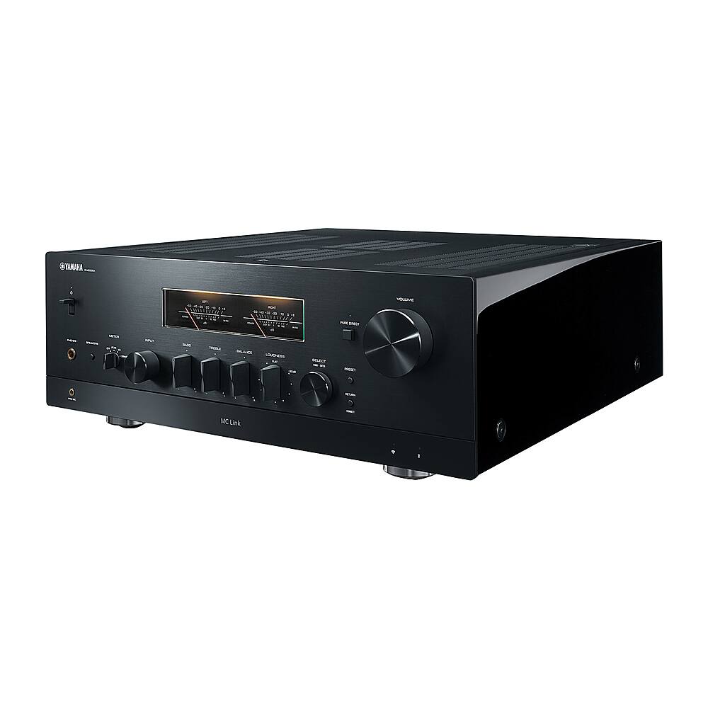 Left. Yamaha - Continuous Power 180 Watt 2.0 Channel Bluetooth Network Stereo Receiver, with Yamaha's MusicCast System - Black.
