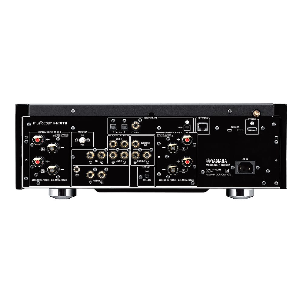 Back. Yamaha - Continuous Power 180 Watt 2.0 Channel Bluetooth Network Stereo Receiver, with Yamaha's MusicCast System - Silver.