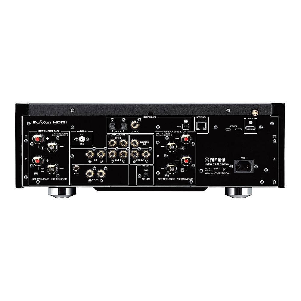 Back. Yamaha - Continuous Power 180 Watt 2.0 Channel Bluetooth Network Stereo Receiver, with Yamaha's MusicCast System - Silver.