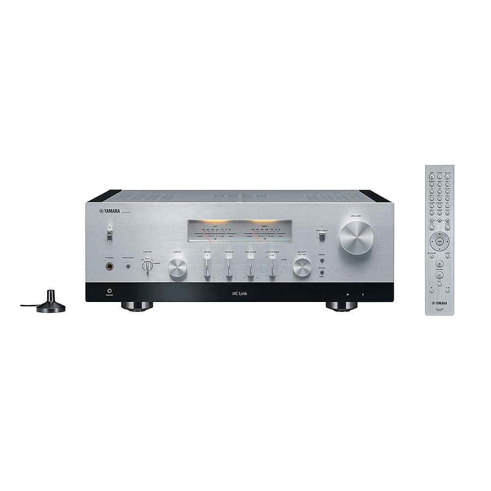 Front. Yamaha - Continuous Power 180 Watt 2.0 Channel Bluetooth Network Stereo Receiver, with Yamaha's MusicCast System - Silver.